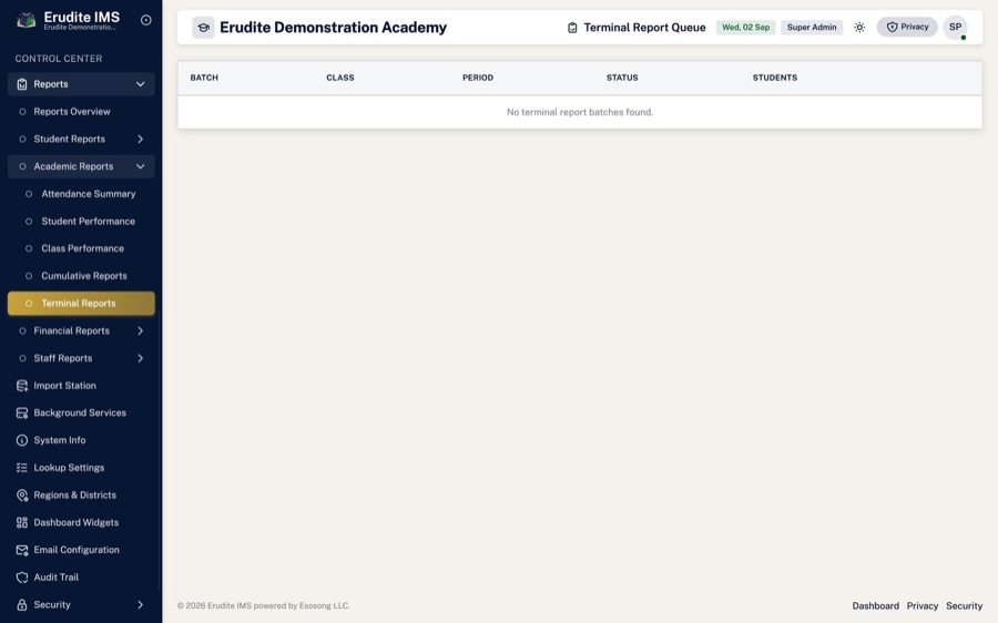 Report approval queue — Nothing reaches a parent before the head has signed it off
